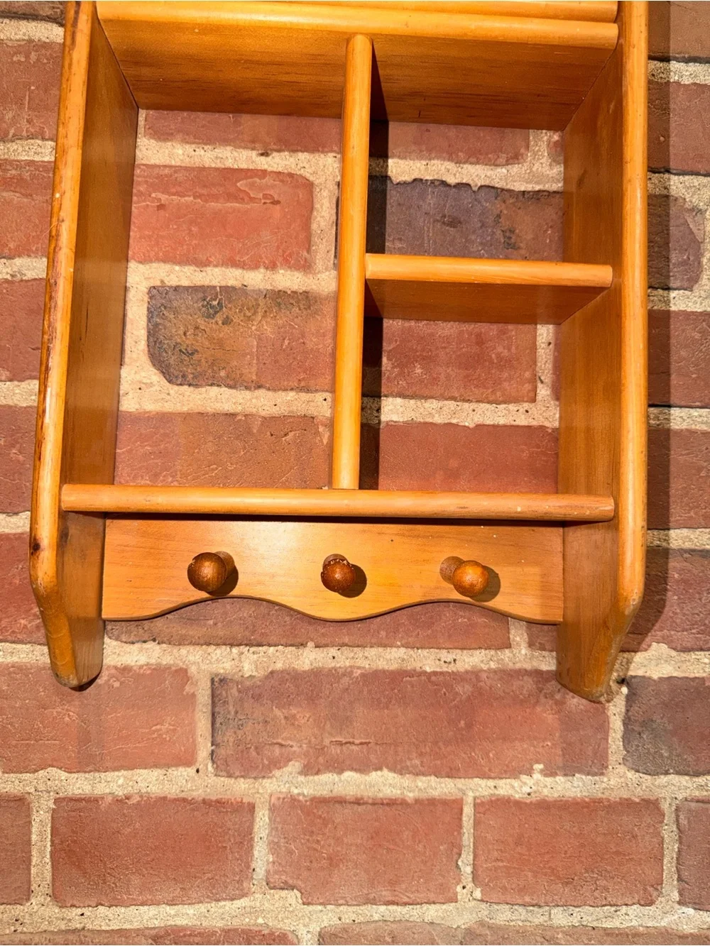 Wooden Heart Shelf Wall Decor - Natural Wood Finish